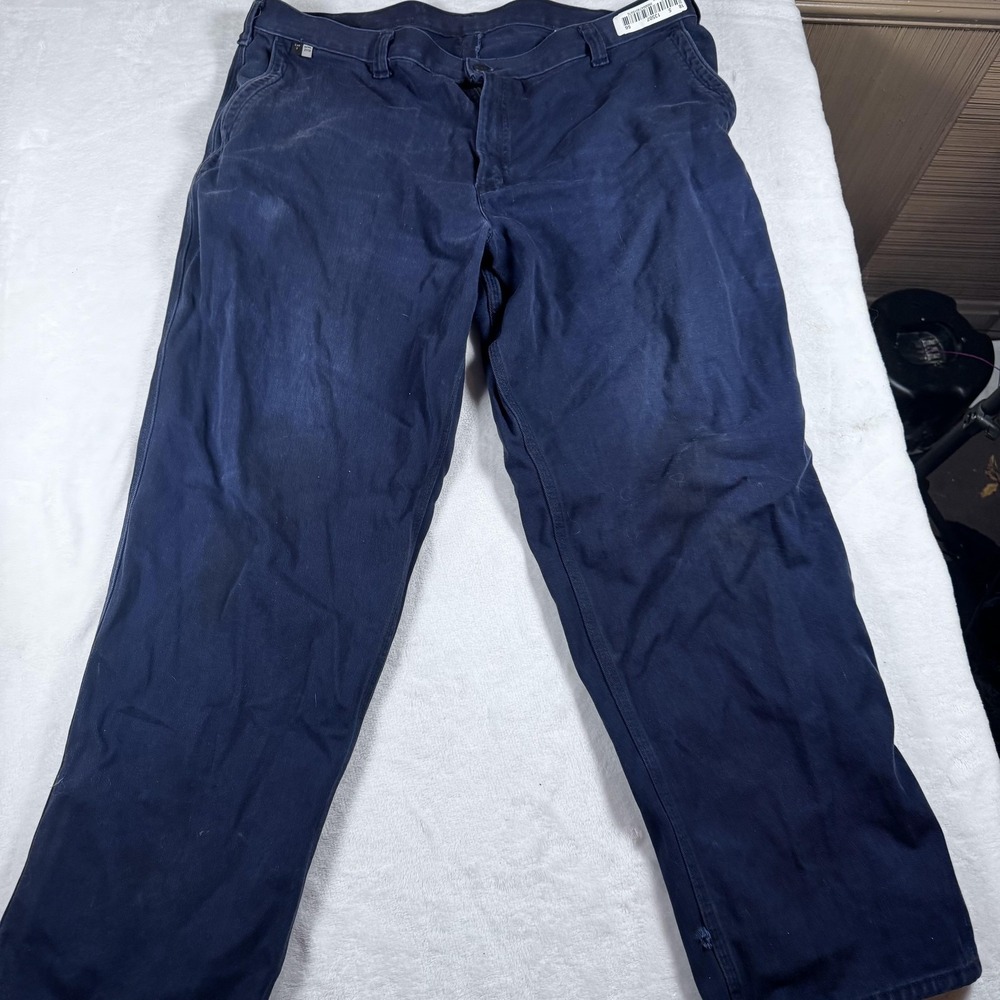 Carhartt FR Pants Mens 42x32 Navy Flame Resistant Workwear Chino Straight Leg